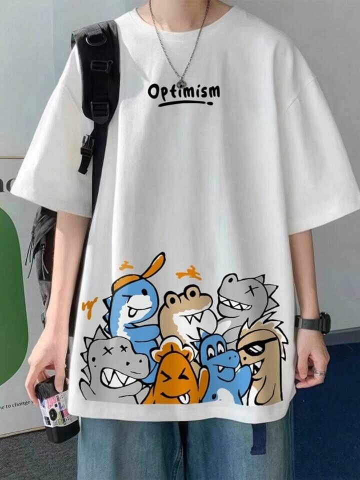 Loose V-neck T-shirt